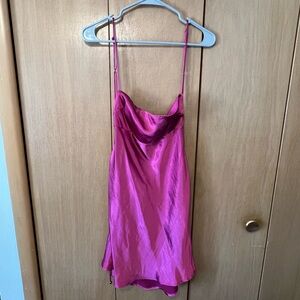 Satin Pink Slip Dress